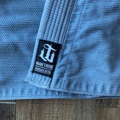 War Tribe Jiujitsu Kimono Gray Blue Warrior Graphic Men’s A1