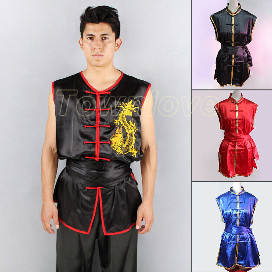 Sleeveless Kung Fu Taichi Uniform Martial Arts Suit Changquan Nanquan Outfit Hot