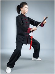 Tai Chi Clothes Martial Art Uniform Wushu Clothing Kung Fu Dress Unisex Black