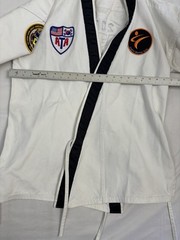 ATA State Champion Johnnie Morris Black Belt Taekwondo Uniform Top White Size
