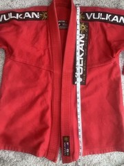 VULKAN Brazilian Jiu Jitsu GI Pro Light Size A0 Red Jacket Top Men’s