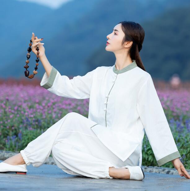 New Women Soft Cotton Linen Tai Chi Uniform Kung Fu Martial Arts Wing Chun Suit