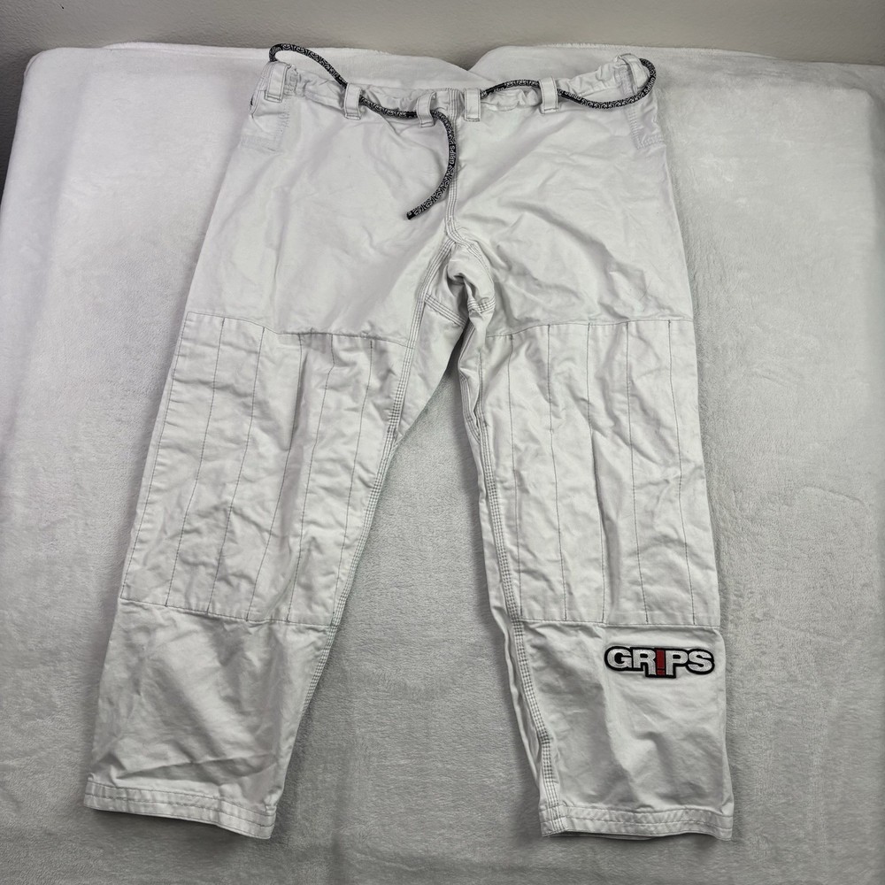 Grips Gi MMA Jiu Jitsu White Uniform Pants Adjustable Size A-3
