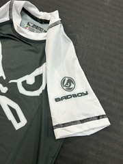 BAD BOY RANKED RASHGUARD WHITE GI Jiu Jitsu BJJ MMA Youth Teen Brazil READ