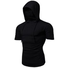 New Mens Ninja shirts Kung Fu Hooded Uniform Martial Arts Tai Chi Tops T-shirt