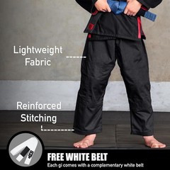 IBJJF Kids BJJ Gi – Ultra Light, Preshrunk Fabric, Free Belt