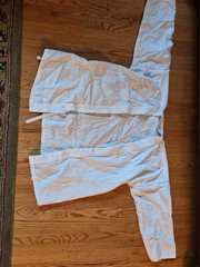 BARELY USED: Century White Martial Arts Uniform W/ Belt, Pants, & Shirt: Size 2