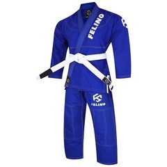 Felino Blue Adult Premium BJJ Gi Uniform Pearl Weave Brazilian Jiu Jitsu Kimono