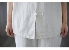Women’s Retro Linen Shirts Pants Tai Chi Sets Blouse Martial Arts Kung Fu Suits