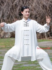 Tai Chi Uniforms Kung Fu Clothing Men Martial Arts Clothes Wu Shu Exercise White