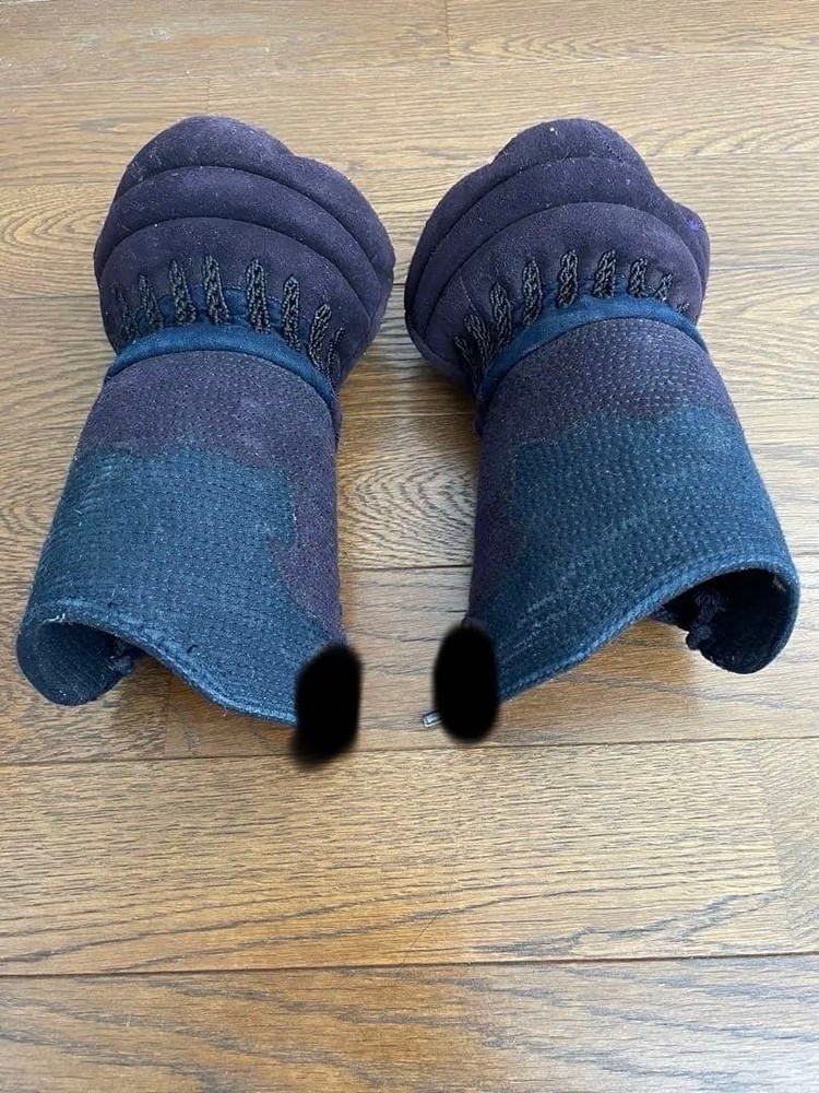 Japanese Kendo Kote Gloves Armor Navy Blue Junior High Left Right Set