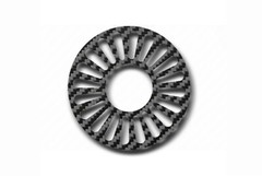 Carbon TSUBA for kendo shinai with 20 chrysanthemums pebles