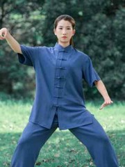 Summer Short Sleeve Kung Fu Shirts Sport Tops Martial Arts Taichi Uniform
