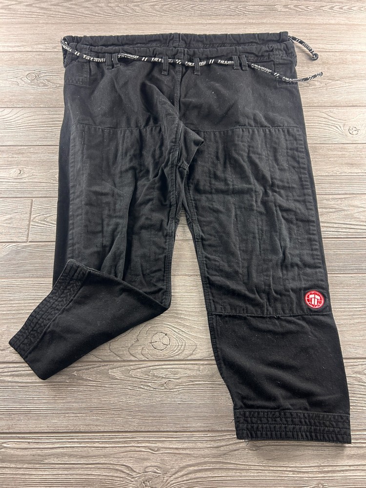 Tatami Fightwear Embroidered Pants Mens A3 Black Jiu Jitsu Bottom Cotton