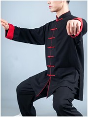 Tai Chi Clothes Martial Art Uniform Wushu Clothing Kung Fu Dress Unisex Black