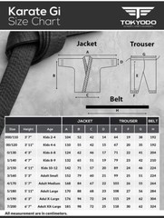 Tokyodo Karate Uniform Jacket, Pants & White Belt size 1 / 140 – kids ages 8-9