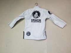 Gracie Allegiance jiu jitsu Gi Kids Top Only Kimono Size M2 See Pics