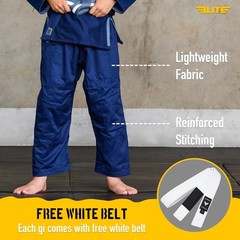 Elite Sports IBJJF Ultra Light BJJ Brazilian Jiu Jitsu Gi for Kids with Presh…