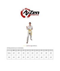 Zen Athletics Yellow Logo 7oz Student Karate Uniform (White)