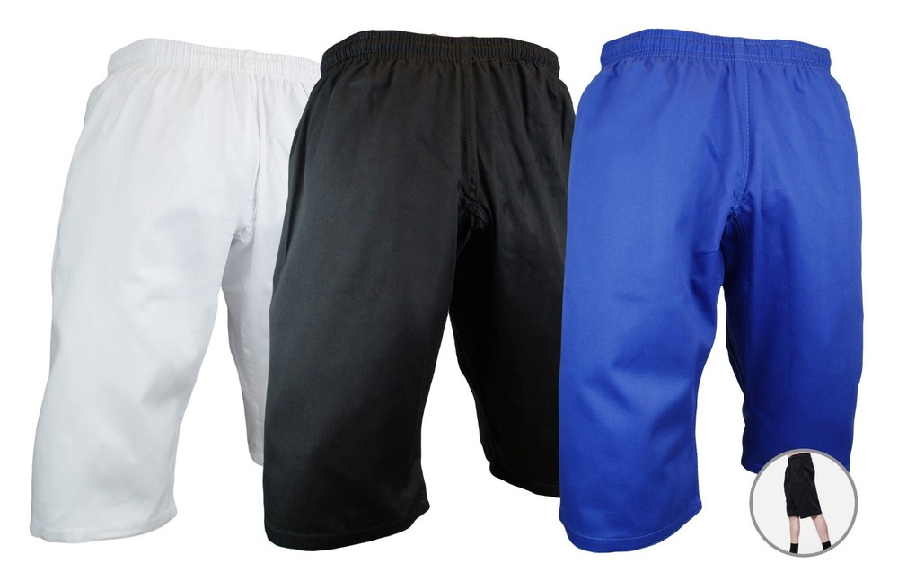 NEW Karate Taekwondo SHORTS SHORTCUT PANTS Martial Arts Uniform White/Black/Blue