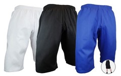 NEW Karate Taekwondo SHORTS SHORTCUT PANTS Martial Arts Uniform White/Black/Blue