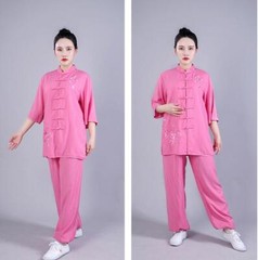 Summer Women Cotton Tai chi Uniform Kung fu Suit Martial arts Wing Chun Clothes