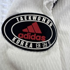 Adidas Taekwondo Dobok Uniform Top Shirt Unisex Size 5 White Cotton WTF Olympic
