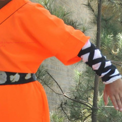 Durable Orange Shaolin Monk Uniform Kung fu Suit Tai chi Martial art Clothes Set