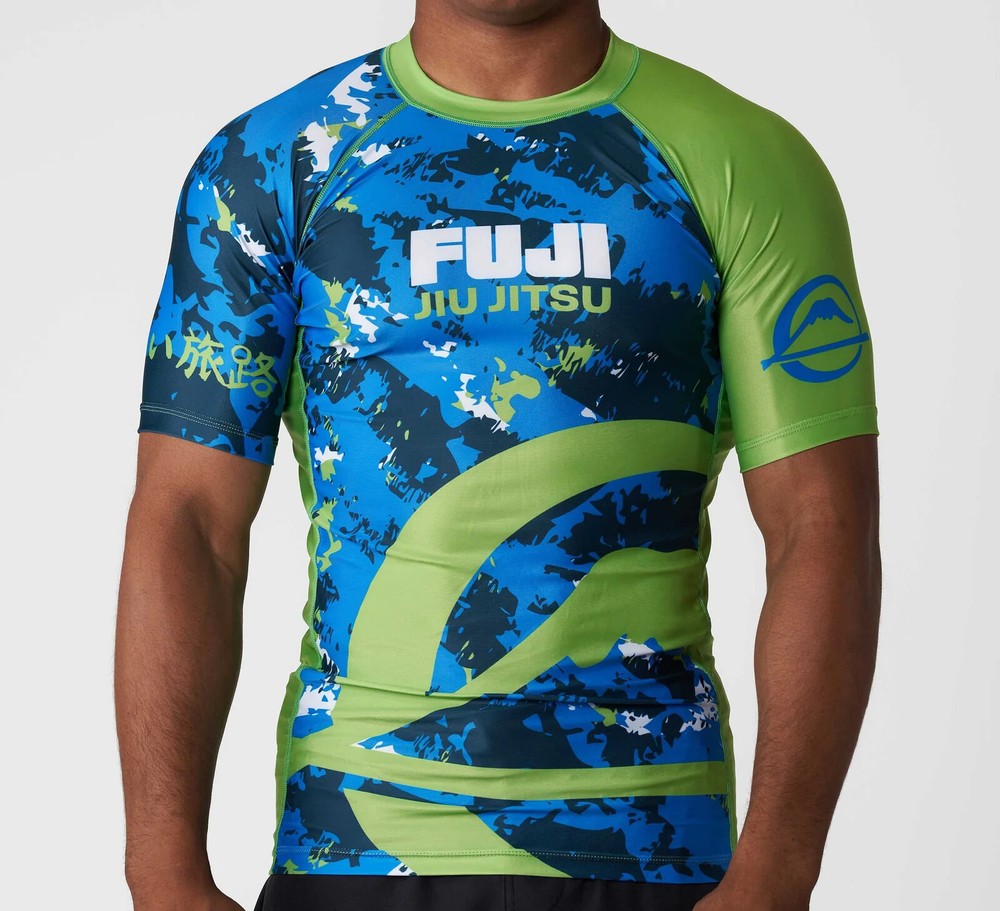 Fuji Flex Lite Mens MMA BJJ Jiu Jitsu Short ShortSleeve SS Rashguard – Blue Camo