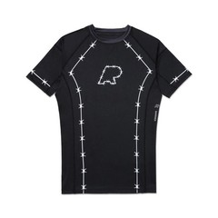 Barrier Albino And Preto Rash Guard SS & Short Set Kimono Bjj Compression MMA