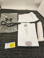 BMABest Martial Arts V-Neck Uniform #1 150CM / White / White Belt
