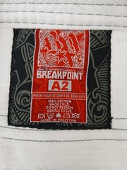 Break Point BJJ Gi Jacket Sz A2 White Relson Gracie Academy Patch Shark