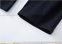 Men Chinese Traditional Linen Cotton Tai Chi Kung Fu Uniform buckle Shirt+pants