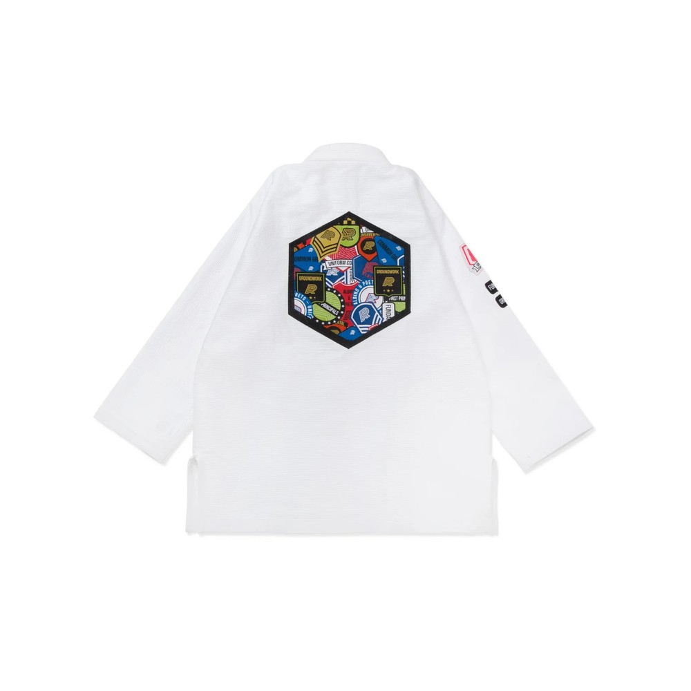 Albino and Preto Fundamental Gi Reserve White BJJ Gi JIU JITSU Kimono 450GSM