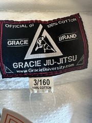 NWT Gracie Brand Jiu-Jitsu Official Gi Top Only Uniform Adult 3/160 JACKET ONLY