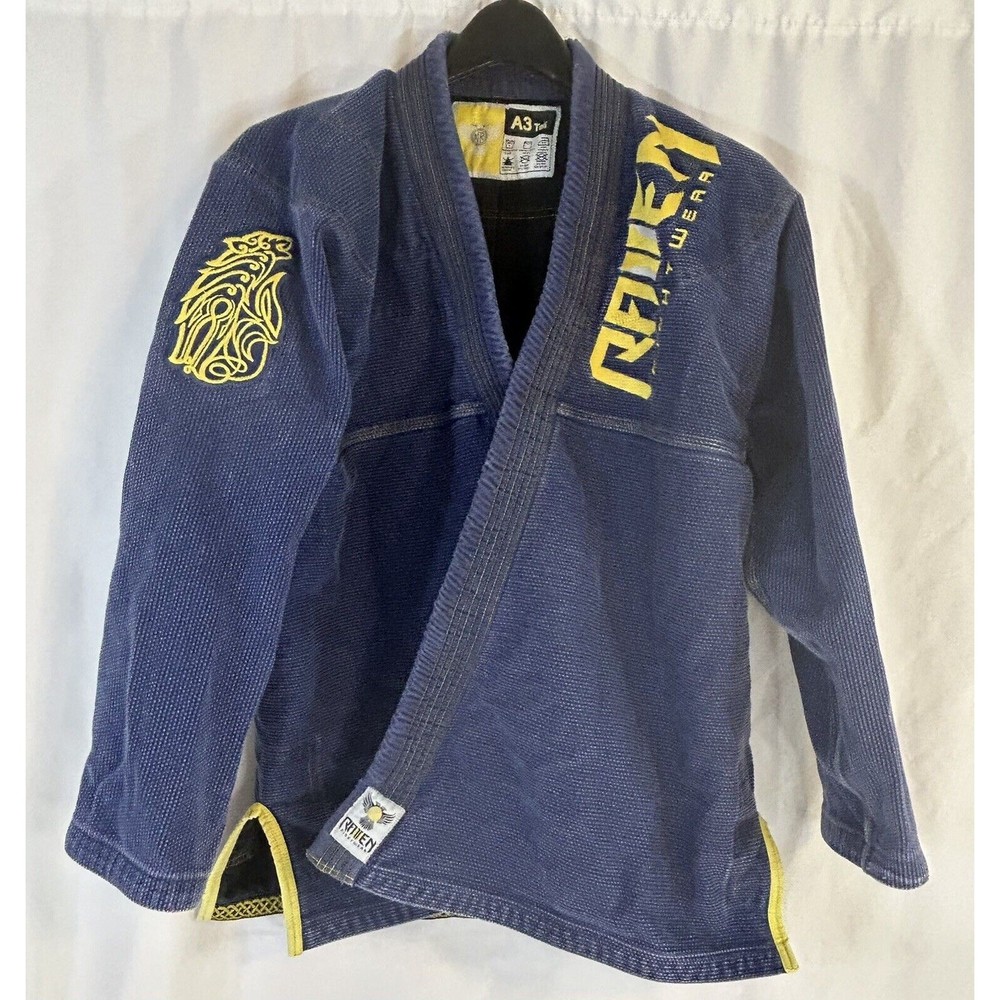Raven Fightwear Kimono Jacket Wolf Interior Size A3 Tall Blue