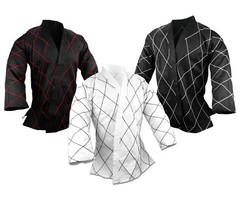 Hapkido Jacket ONLY, Martial Arts Medium Weight Top Only Gi Diamond Stitching