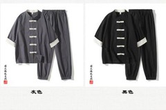 New 2Pcs Men’s Cotton Linen Arts Clothing Costume Wing Chun Kung Fu Uniform Gift