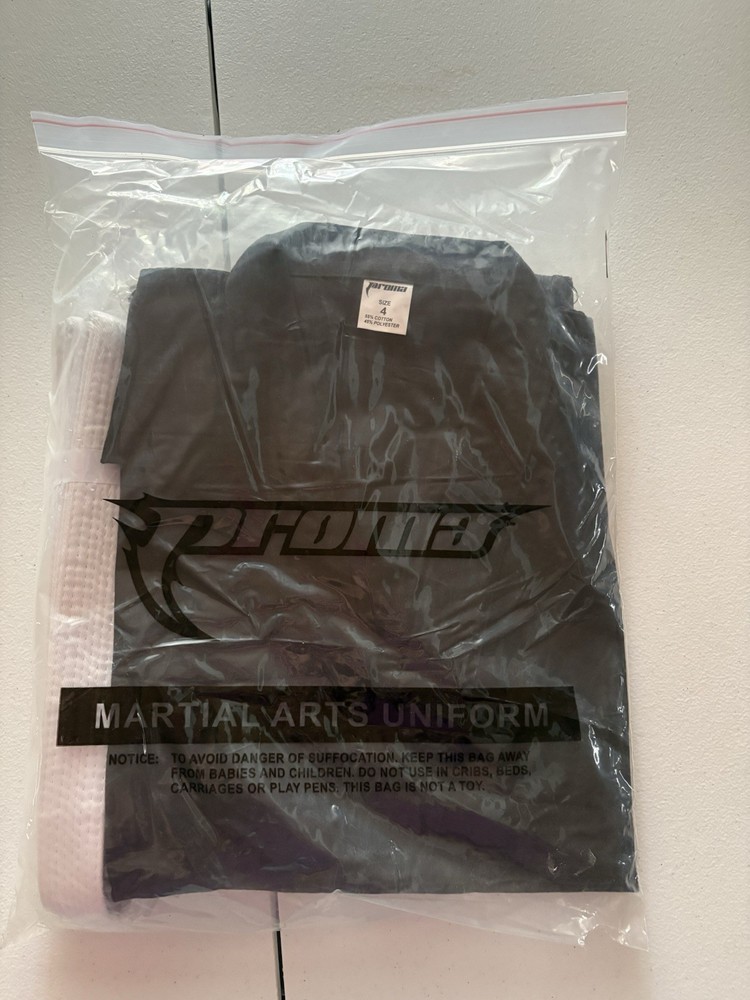 Brand New PROMA Martial Arts Gi with White Belt Size 4
