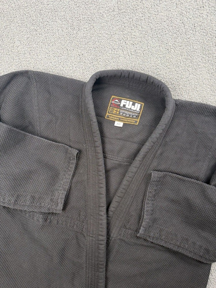 Fuji Gi & Gear Jacket Mens A3 Black Kimono BJJ Jacket Jiu Jitsu Martial Top Only