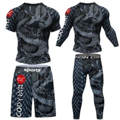 Asian Dragon Print Brazilian Jiu Jitsu BJJ MMA No Gi Compression Rash Guard