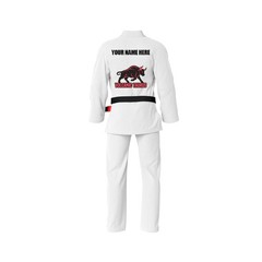 Premium White Brazilian Jiu Jitsu Gi Inferno Bull Inner Artwork | Adult Sizes