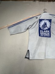 Clark Gracie Adidas Adult Men Size A3 White Stains Jiu Jitsu MMA Kimono Top Only