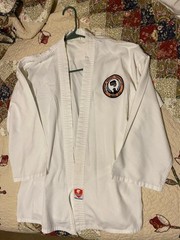 Rhee Max White Premium Cotton Blend Heavyweight Martial Arts Jacket with Emblem