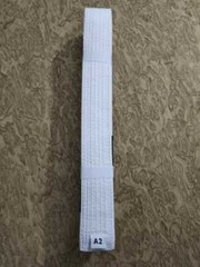 Pearl weave white brazilian jiu jitsu belts 100% cotton set of 2 belts size A2