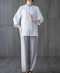 Women’s Cotton Linen Shirts +Pants Tai Chi Sets Blouse Arts Kung Fu Su Uniforms