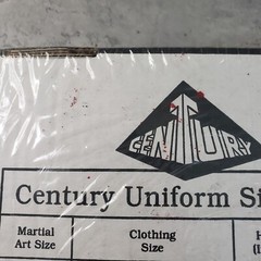 Vintage 90s Century Martial Arts Uniform Top Size 2 White NOS Sealed Made in USA