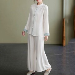 Cotton and Linen Yoga Suit Practice Suit Zen Tea Suit