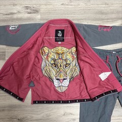 War Tribe Lion Heart Jiu Jitsu Gi Womens W0 Gray Pink Uniform BJJ Martial Arts