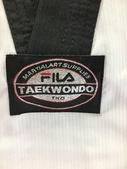 Fila Unisex Youth 2 PC Taekwondo Uniform Top & Pants Set White/Black US:14 NWT @